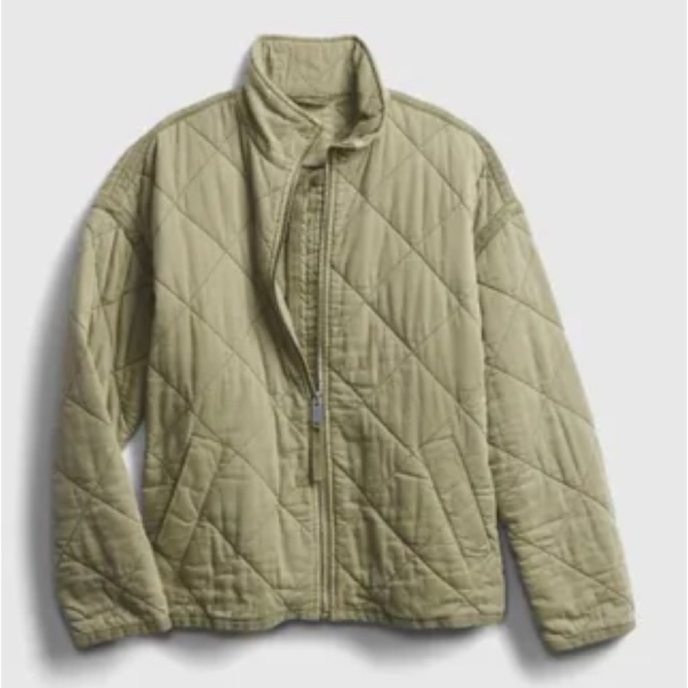 GAP Quilted Puffer Jacket in Olive Green XL tall